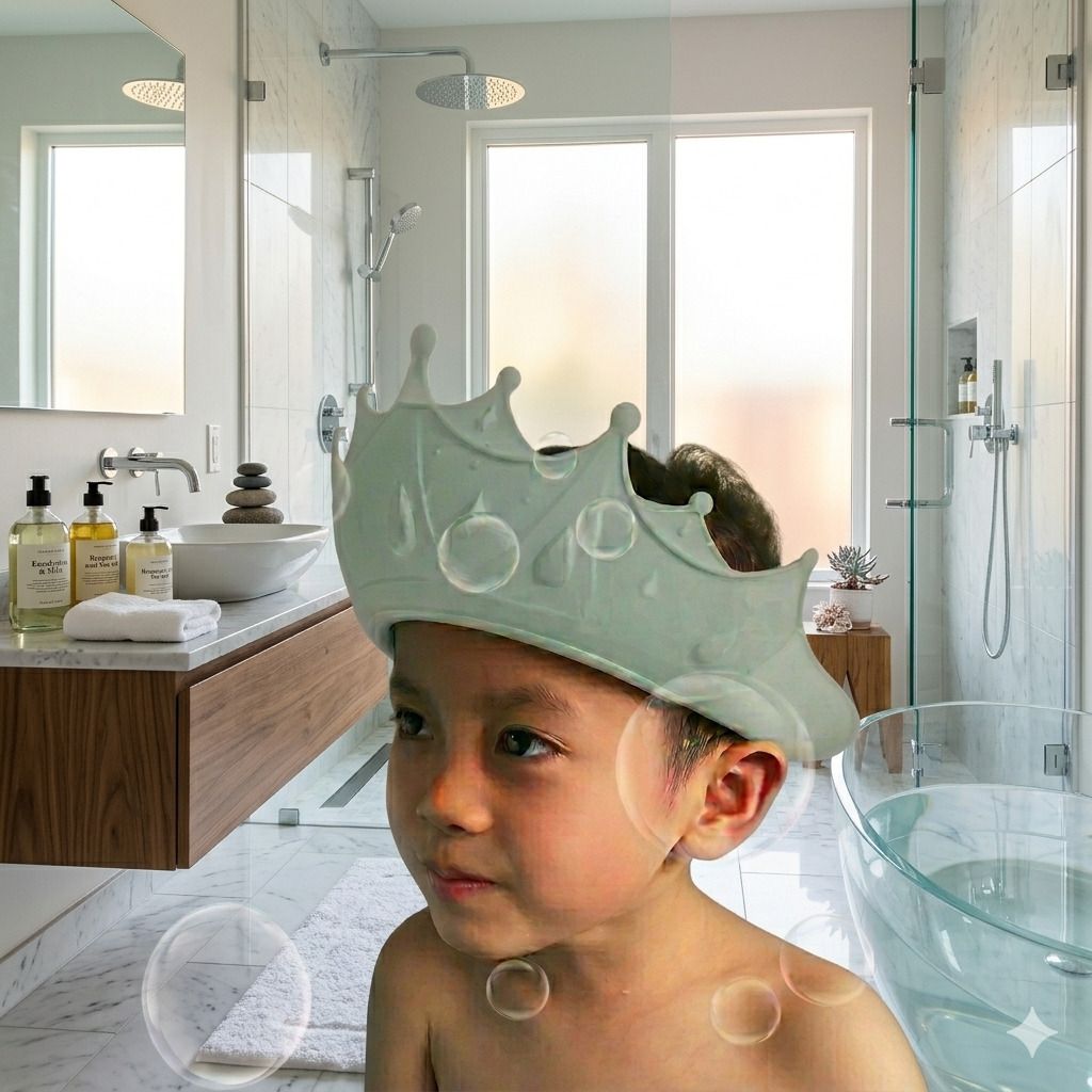 helinadesai Kids Shower Cap Visor for Safe Hair Wash Eye Ear Protection-picture-20