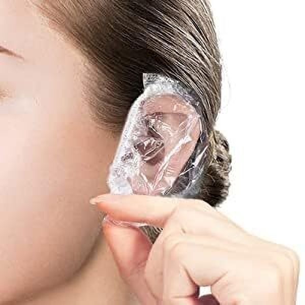 maitri enterprise Waterproof 100 Pcs Clear Disposable Ear Caps for Hair Coloring & Bathing M241-picture-19