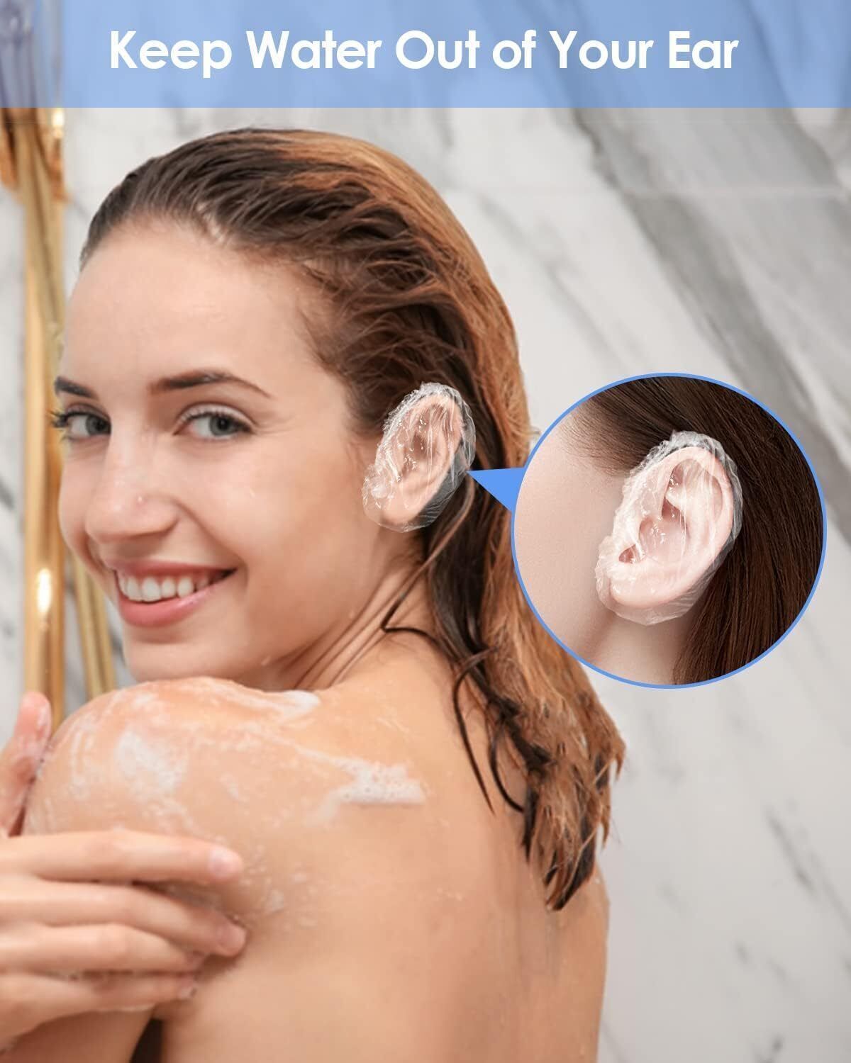 dn brothers 100Pc Clear Ear Protector Waterproof Ear Cover for Hair Dye,Shower,Salon,SpaD174-picture-23