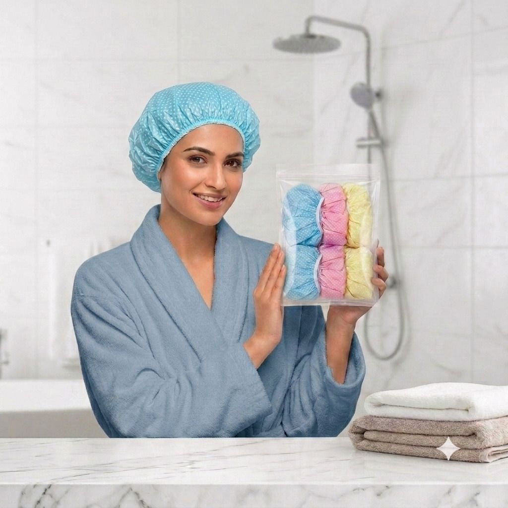 celibate Reusable Shower Cap Comfortable Fit Pack of 6-picture-28