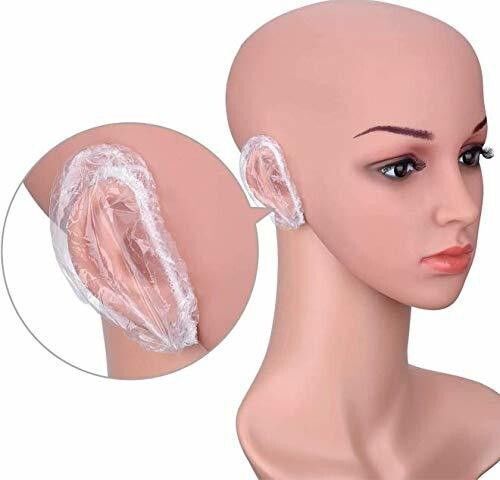 wairit Waterproof 100 Pcs Clear Disposable Ear Caps for Hair Coloring & Bathing W230-picture-47