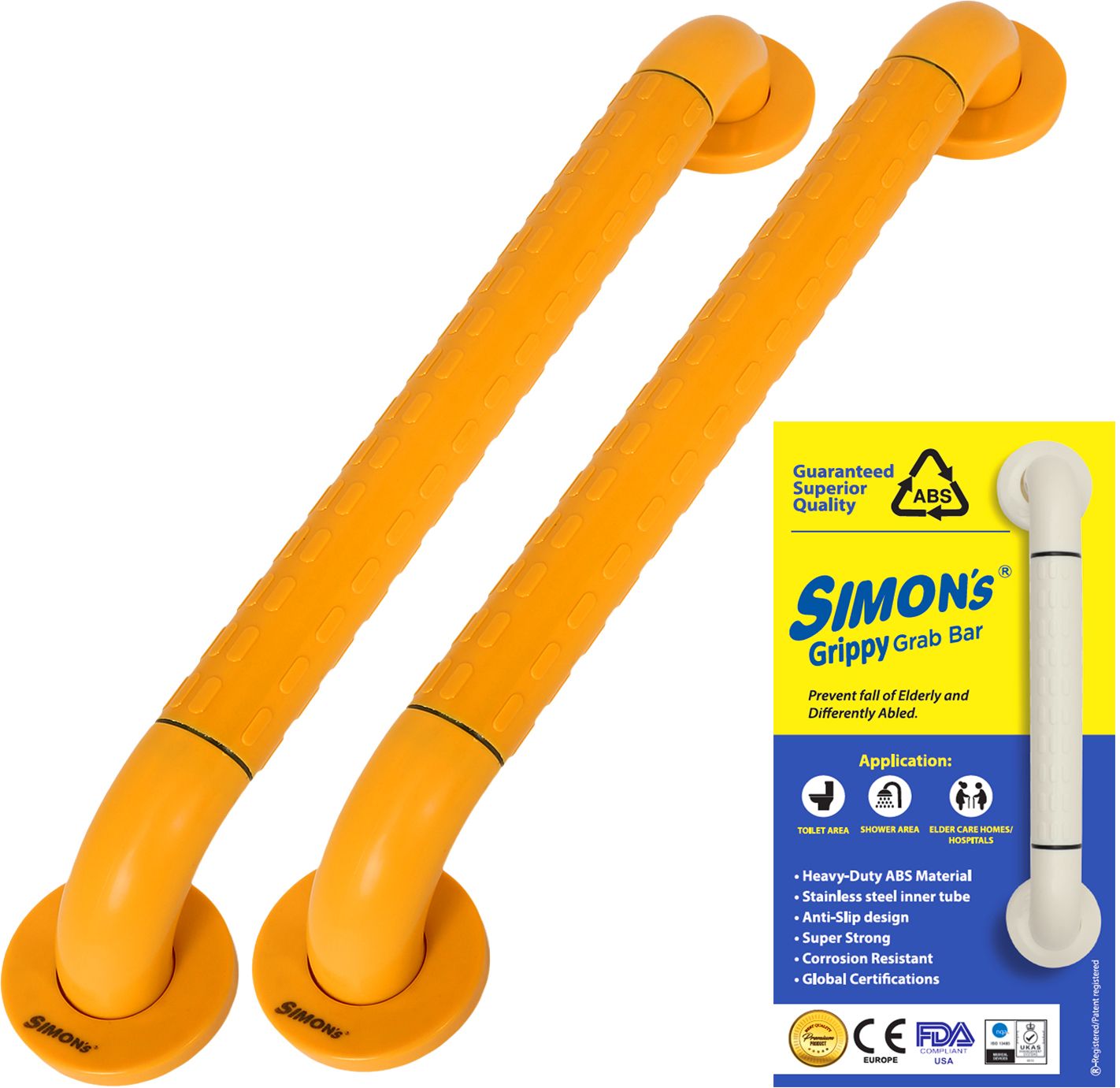 Grippy Heavy Duty Nylon for Elderly Hand Railing-Orange-Large-50cm-Pack of 2 Shower Grab Bar-image-15