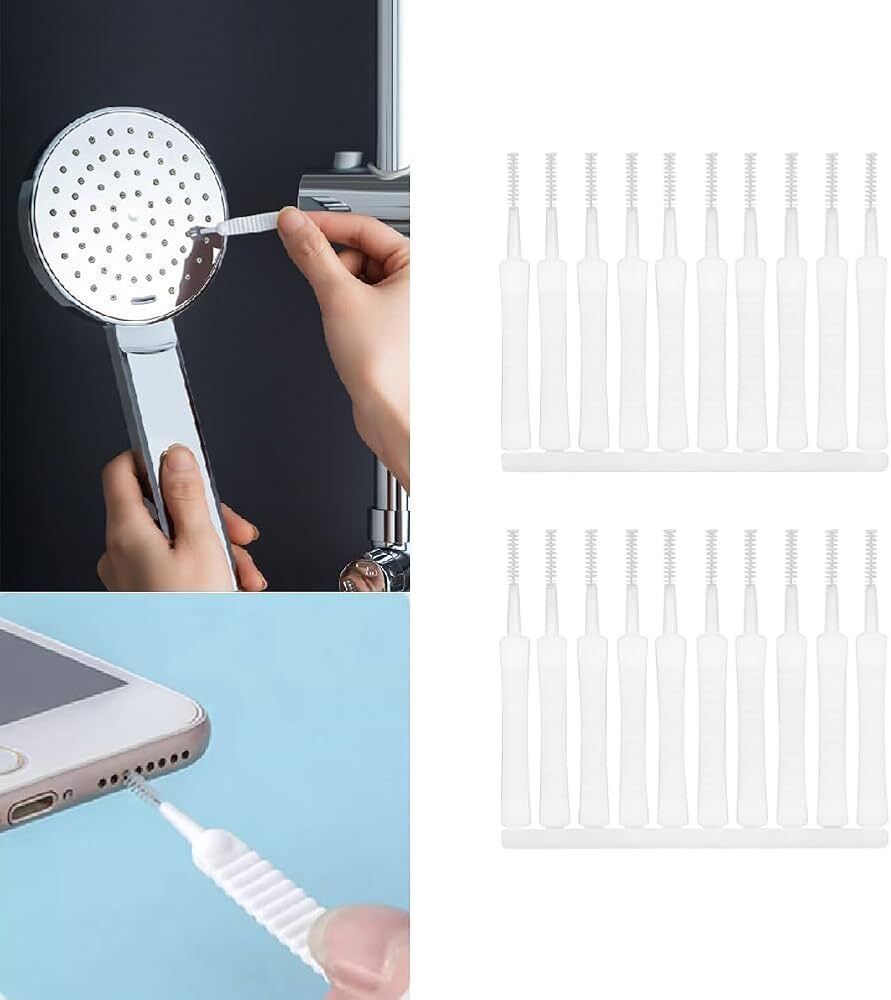 Plastic Shower Nozzle Cleaning Brush Set for Shower Heads & Tiny Hole- 20pc Shower Grab Bar-image-34