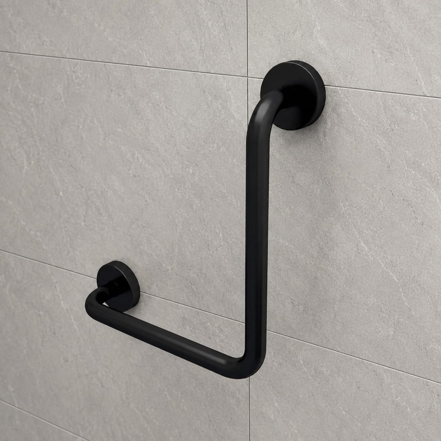 Black L Shaped Grab Bar Shower Grab Bar-image-49