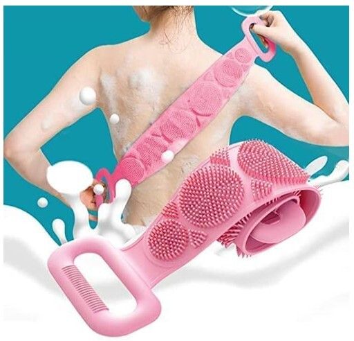 pmw Body Back Scrubber,Soft Scrubber with Massage Particles,Dual side Extended 29" Shower Grab Bar-picture-33