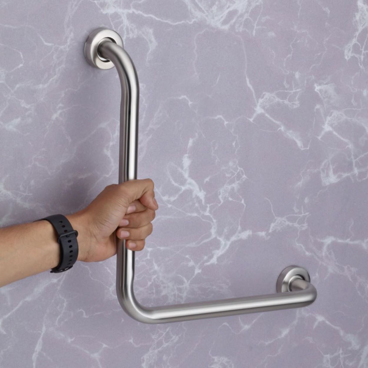 L-Shape Grab Bar for Bathroom/Wall Mounted Safety Hand Support Rail- Shower Grab Bar-image-30