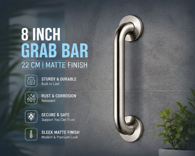 Stainless Steel Bathroom Grab Bar 8 Inch Anti Corrosion Safety Handle Shower Grab Bar-image-33