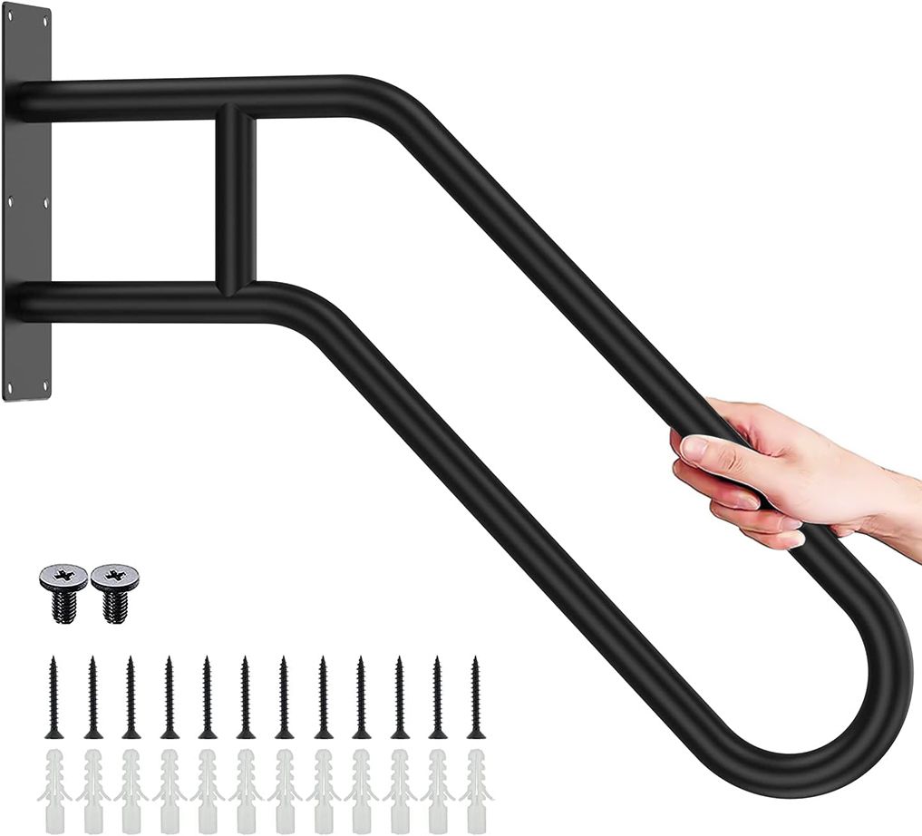 hasthip Metal Handrail for Porch Steps Shower Grab Bar-picture-31