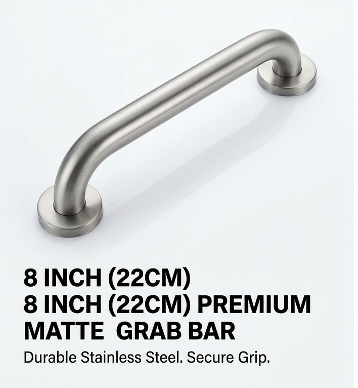 Premium 8 Inch Grab Bar for Toilet Shower Bathroom Safety Shower Grab Bar-image-9