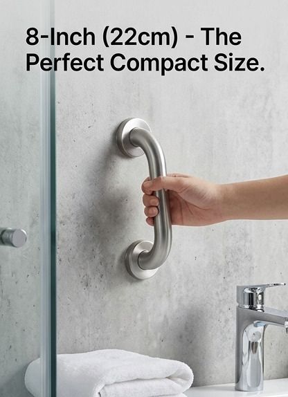 Rust Resistant 8 Inch Stainless Steel Grab Bar for Bathroom Safety Shower Grab Bar-image-11