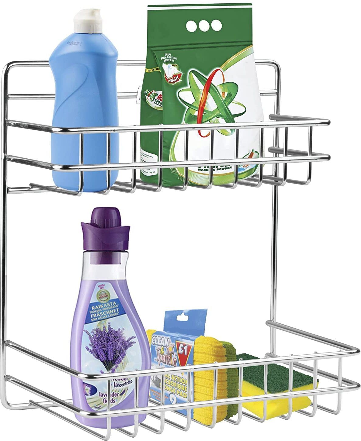 Kitchen Rack Stainless Steel Detergent Holder Bathroom Rack Multipurpose Rack Shower Grab Bar-image-1