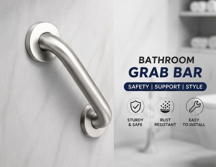 Stainless Steel Bathroom Grab Bar 8 Inch Safety Handle Shower Grab Bar-image-19