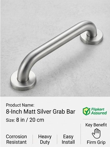 8 Inch Safety Handle for Bathroom Stainless Steel Grab Bar Shower Grab Bar-image-13