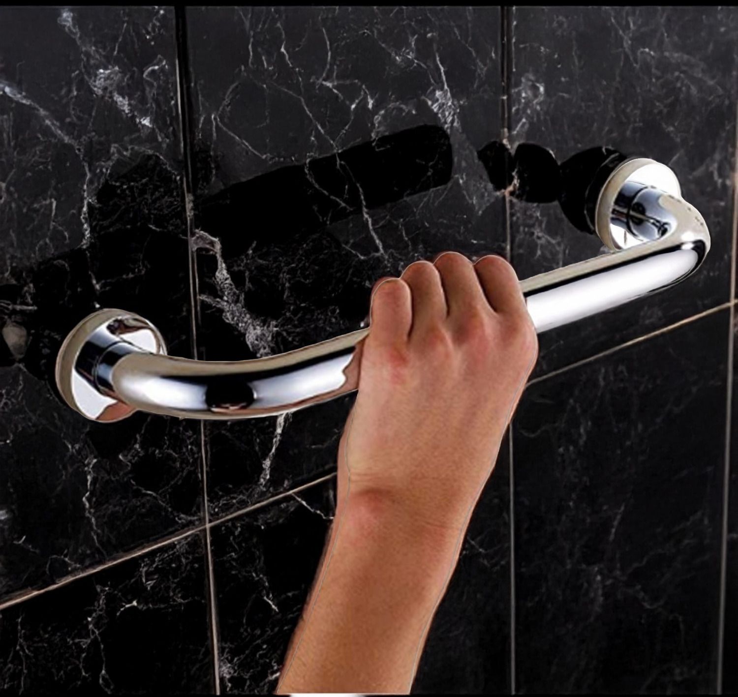 akash enterprises Grip Bar "9 inch" Stainless Steel For Bathroom & Senior Citizens Shower Grab Bar-picture-23