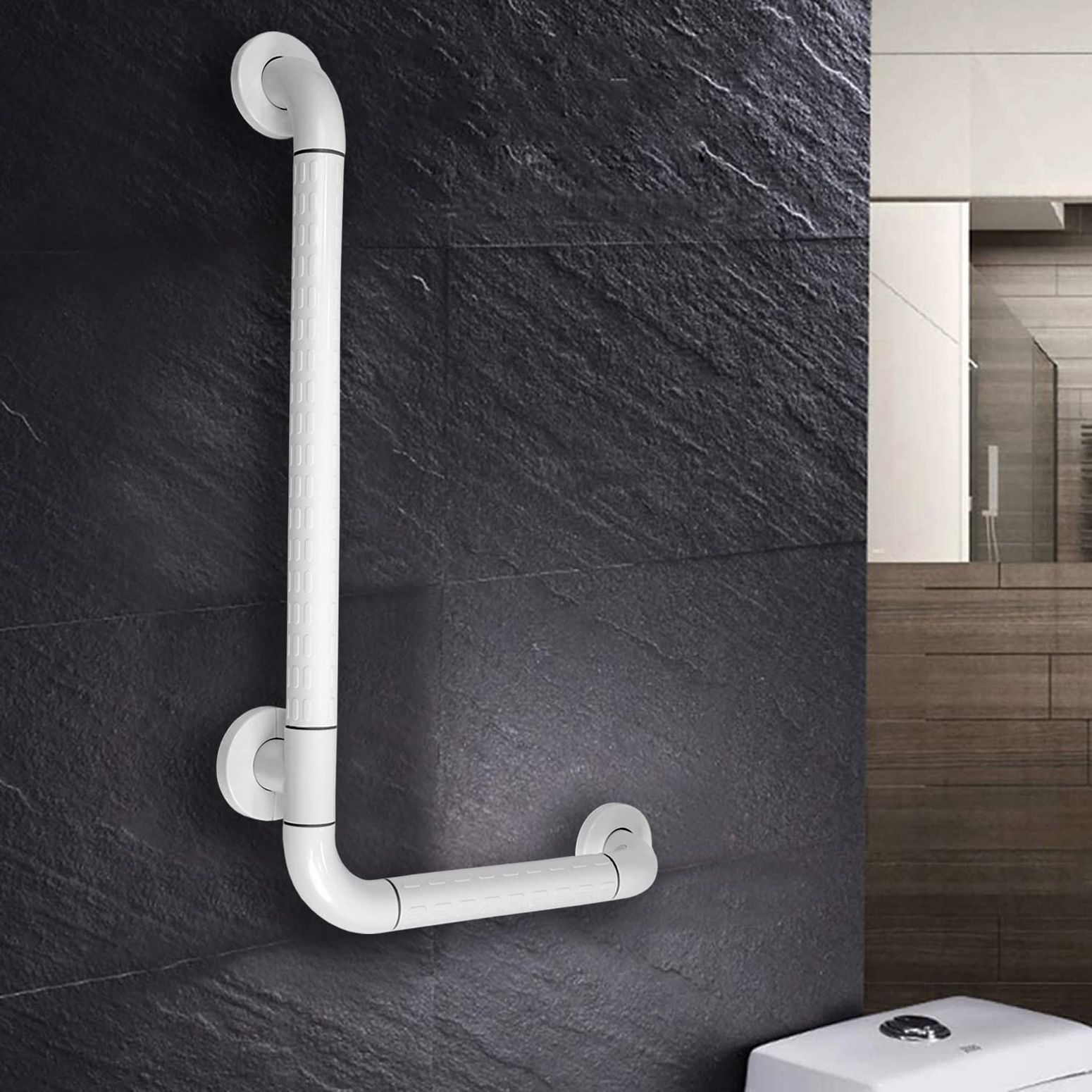 spazio Grab Bar With 90° Anti-Slip Nylon Grip/ Grab Bars For Senior Citizens/ Shower Grab Bar-picture-10