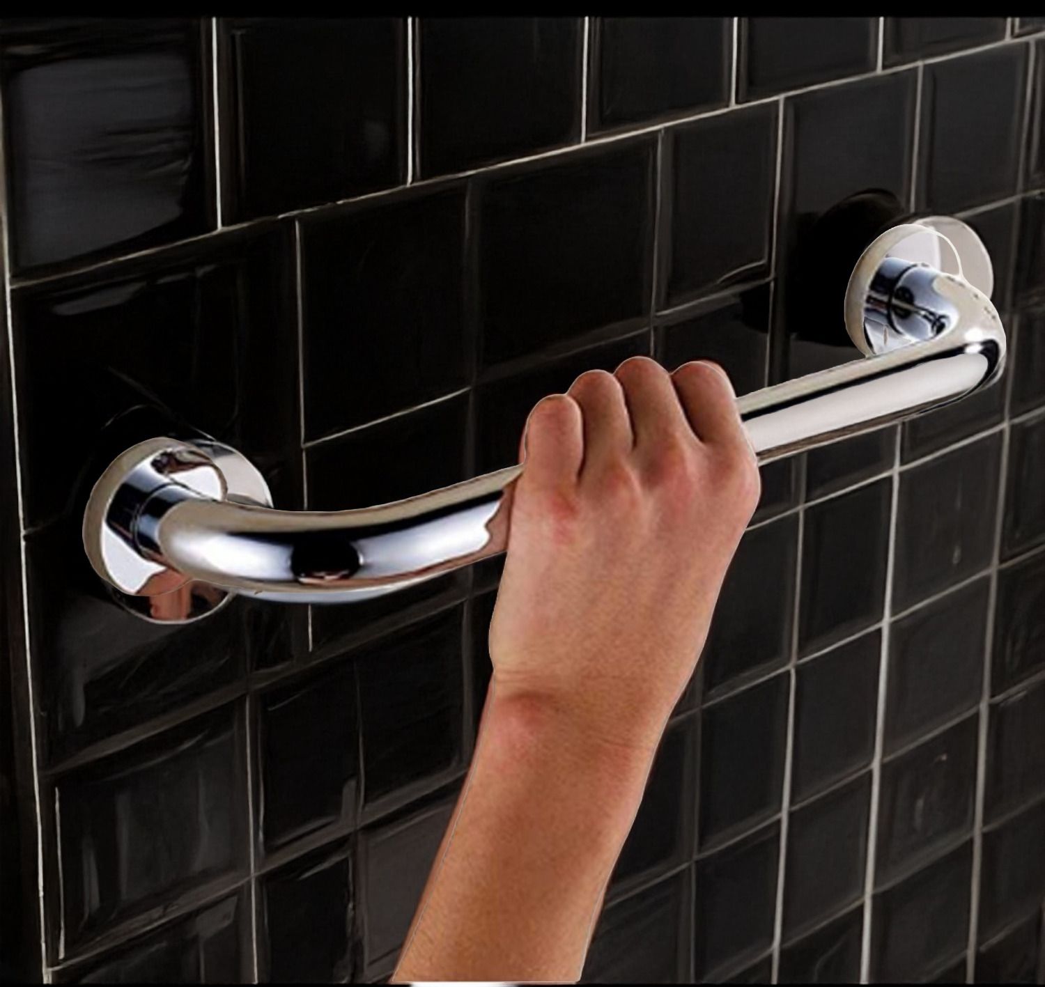 akash enterprises Stainless Steel Grab bar for Bathroom "15 Inch" With Fitting Accessoreis Shower Grab Bar-picture-16