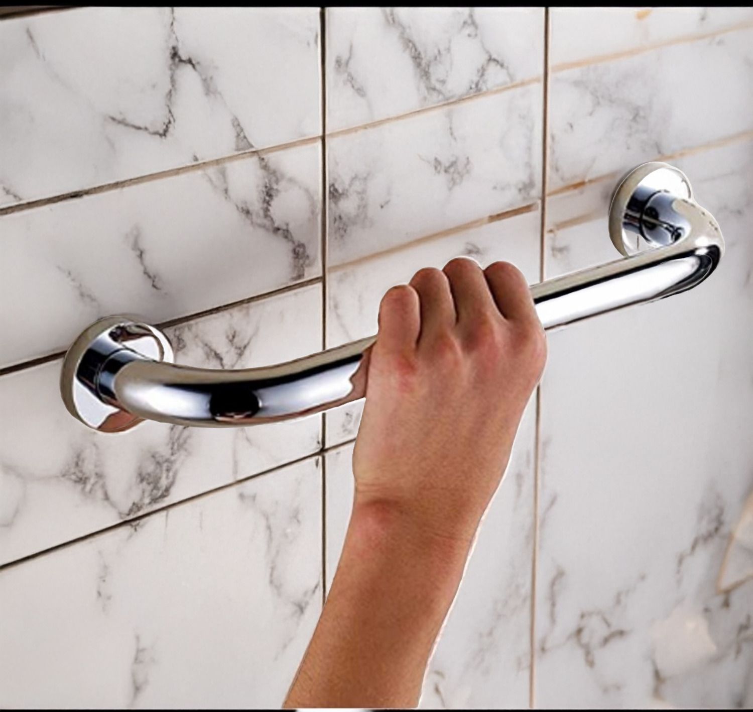 akash enterprises S.S 100% Supporting handle for bathroom/Safety handle for shower "15 inch " Shower Grab Bar-picture-36