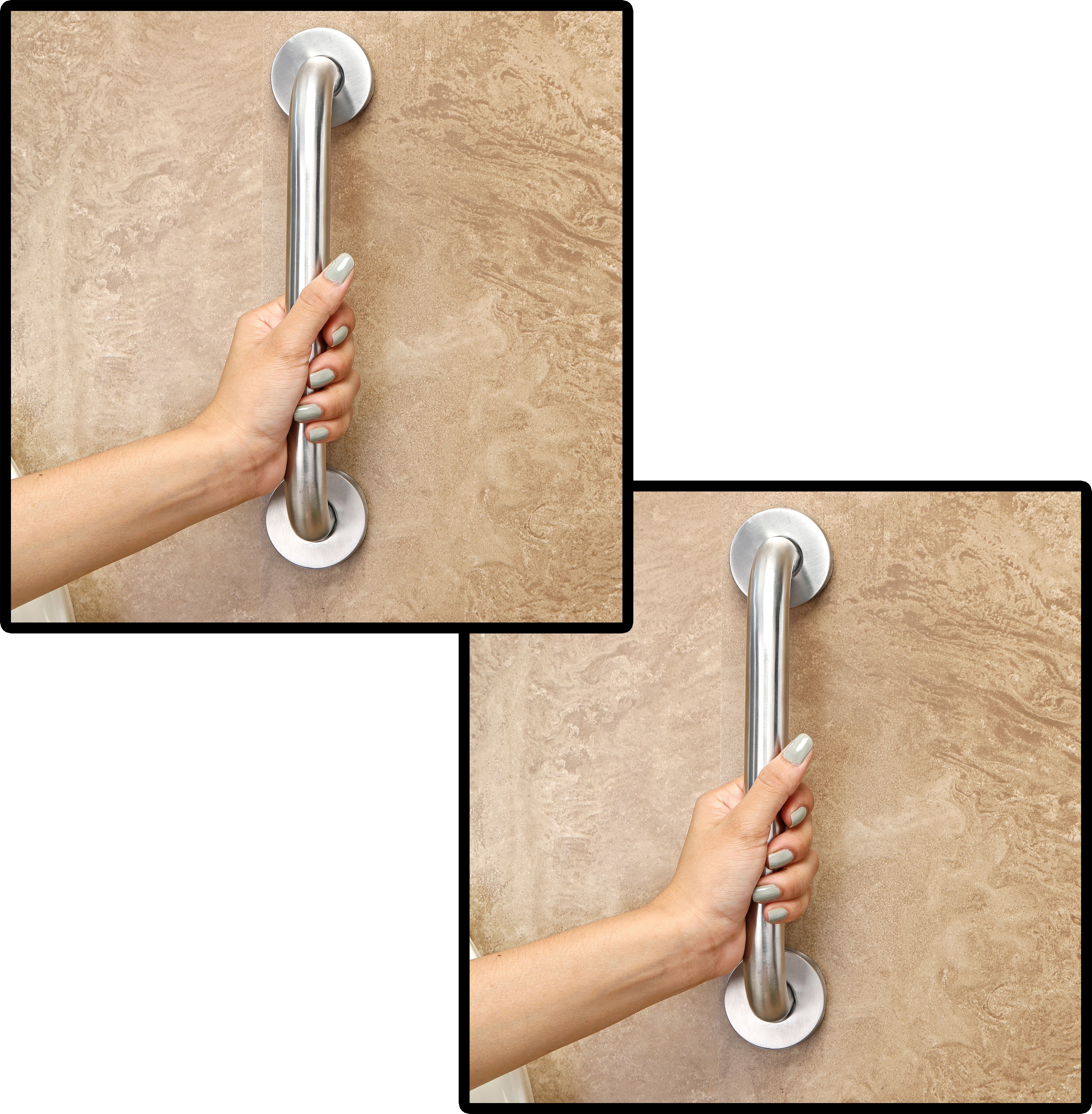 Stainless Steel Grab Bar for Bathroom & Bathtub Wall Mounted Safety Hand Support Rail Matt Finish - Balance Handle - Towel Bar - 12 Inch Pack of 2 Shower Grab Bar-image-49