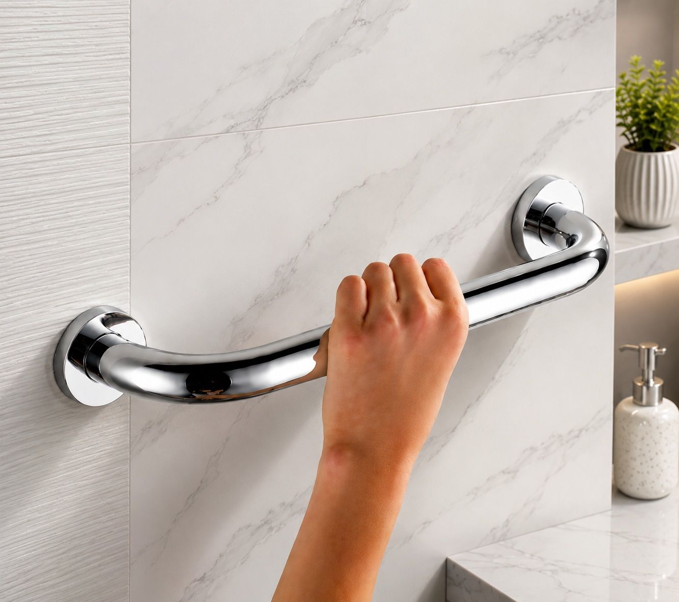 Heavy Load Capacity 12 Inch SS304 Grab Bar – Multipurpose Safety Handle Shower Grab Bar-image-11