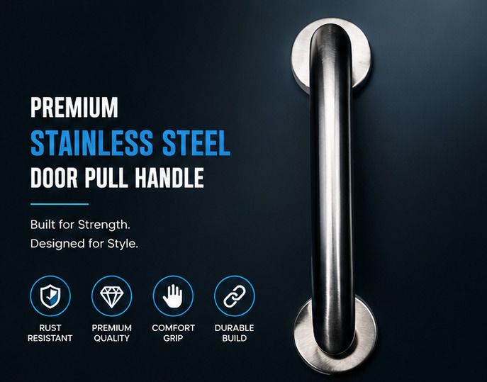 umj enterprises 8 Inch Stainless Steel Grab Bar | Rust Proof Bathroom Safety Handle Shower Grab Bar-picture-23