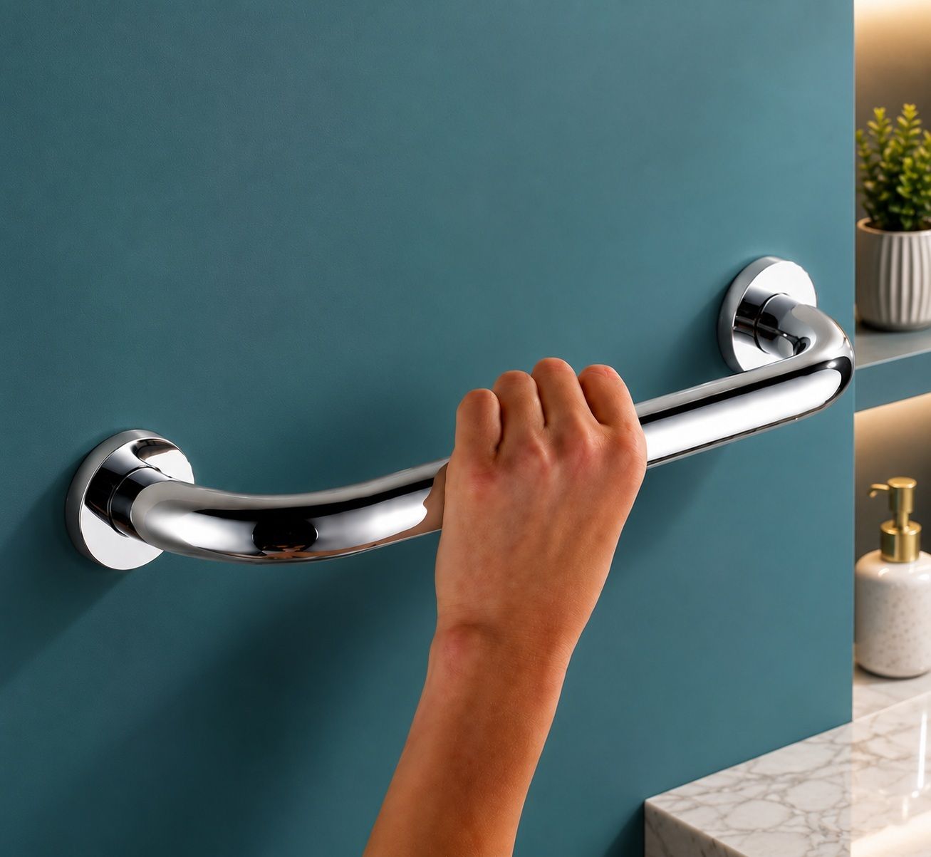 akash enterprises 9 Inch Safety Support Handle – SS Grab Bar for Bathroom, Shower, Kitchen & Home Shower Grab Bar-picture-17