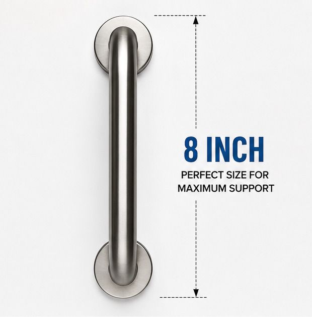 8 Inch Stainless Steel Support Handle Matte Finish Shower Grab Bar-image-29