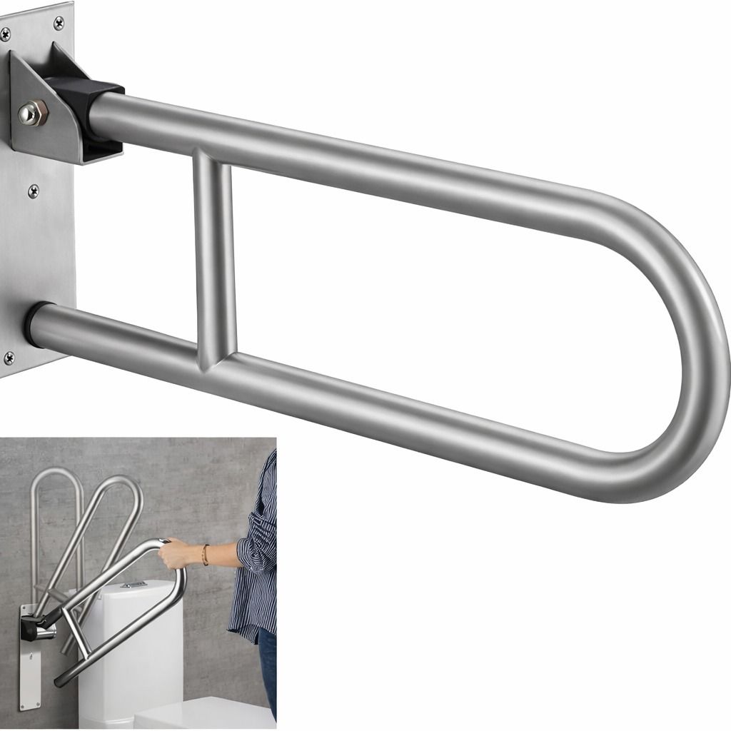 SS-304 Grade Flip Up Grab Bar for Bathroom & Toilet Hand Support Handrails Shower Grab Bar-image-26
