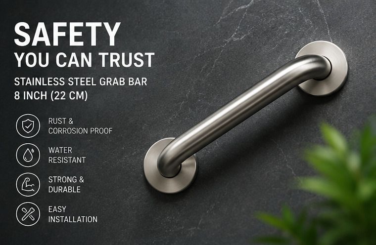 8 Inch Grab Bar Heavy Duty Stainless Steel Wall Mounted Support Ba Shower Grab Bar-image-1