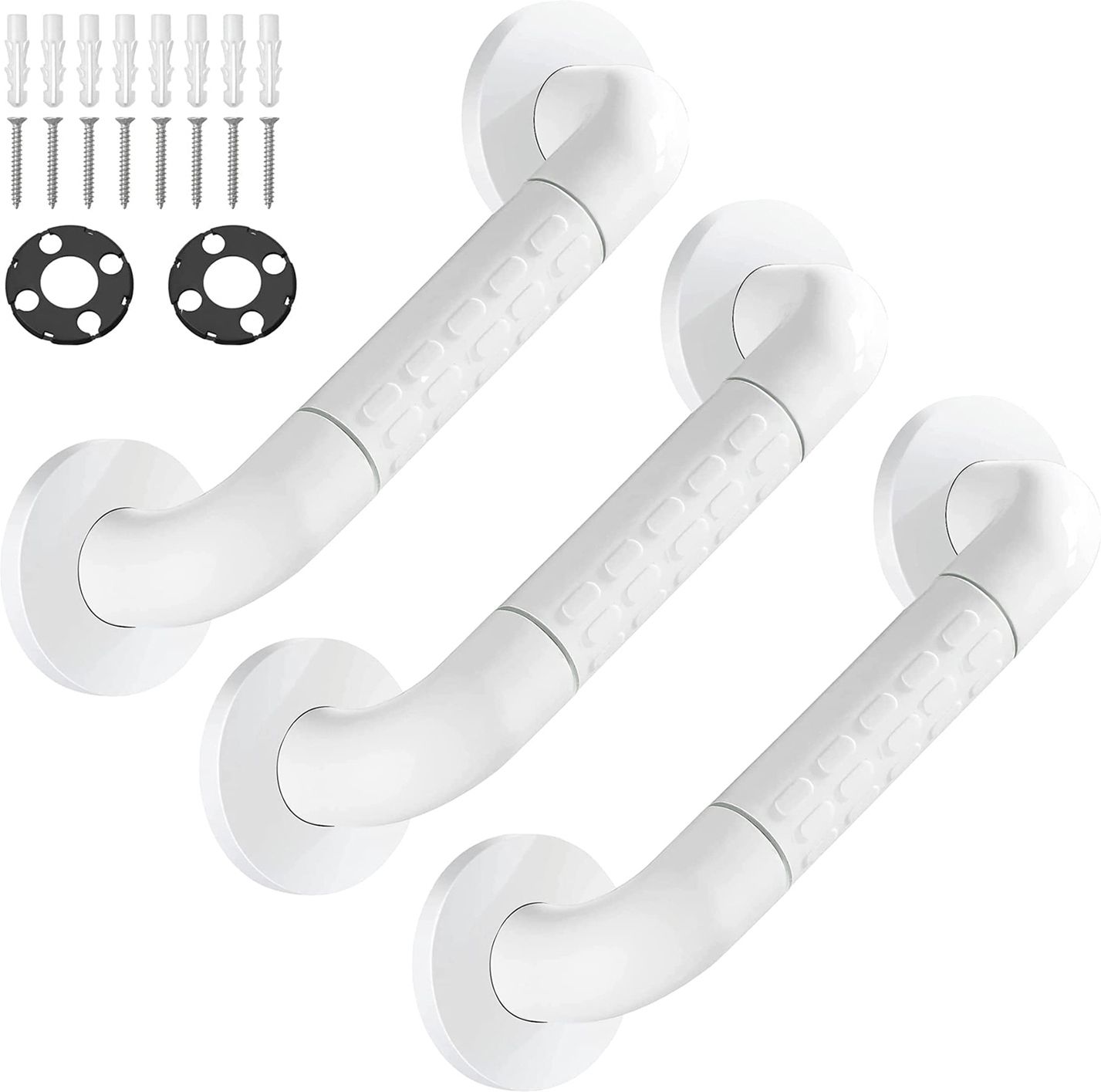 fortune ABS Plastic Grab Bar, Multipurpose Hand Rail for Bathroom - White (Pack of 3) Shower Grab Bar-picture-47
