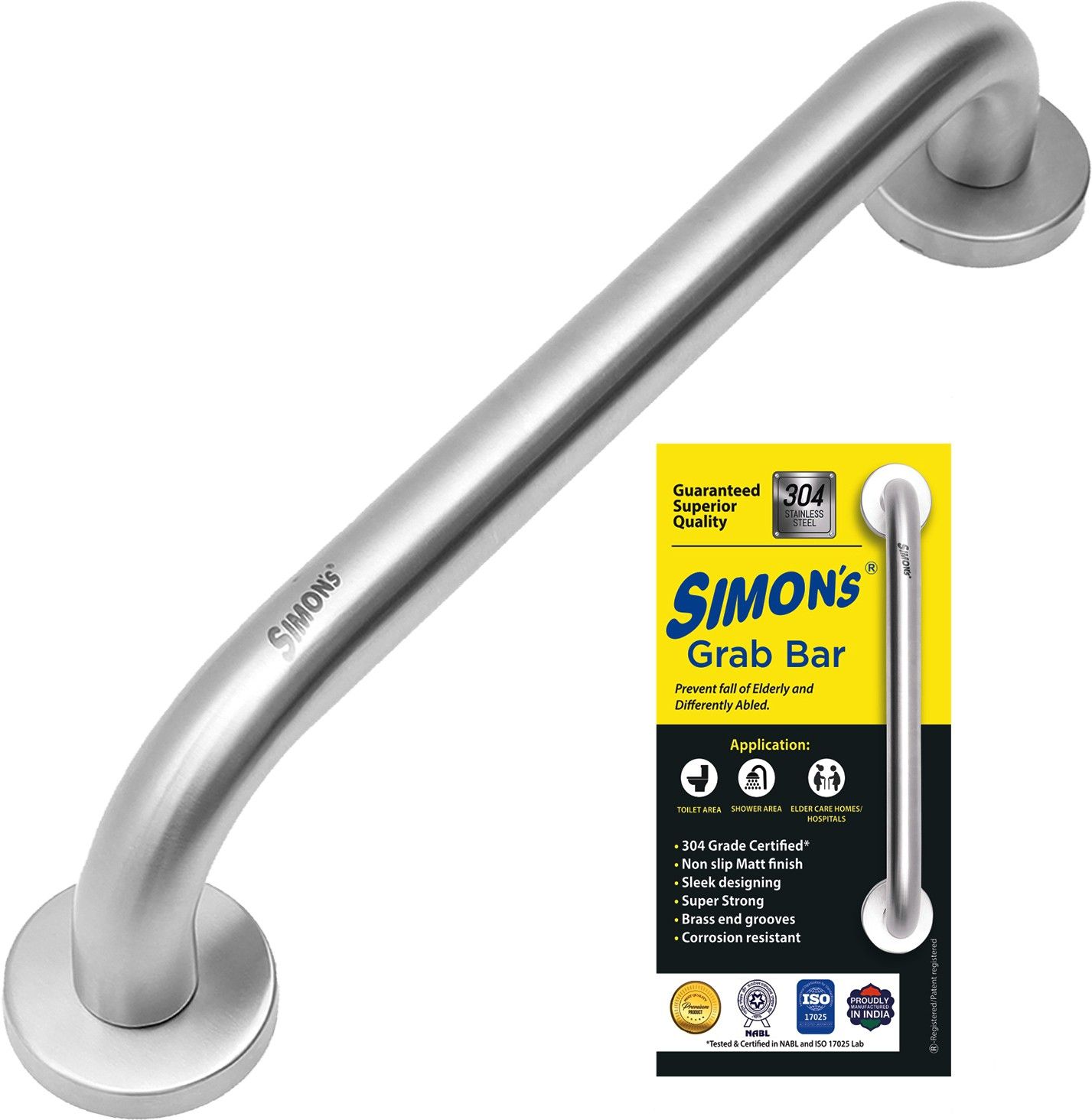simon's 100% Stainless Steel 304 Heavy Duty Grab bar - 20 inch Shower Grab Bar-picture-46