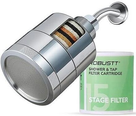 robustt Fontane 15 Stage Shower Filter With Showerhead Reduces Hair Fall & Skin Dryness Fixed Mount-picture-19