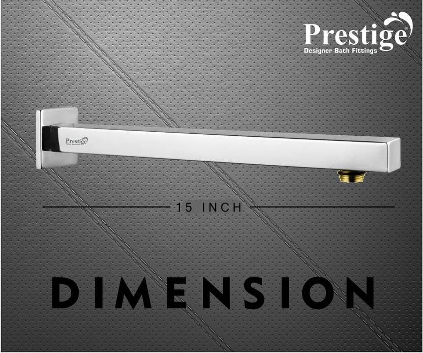 Stainless Steel 15 Inch Square Arm/Shower Rod For Shower (Set-1) Shower Head Fixed Mount