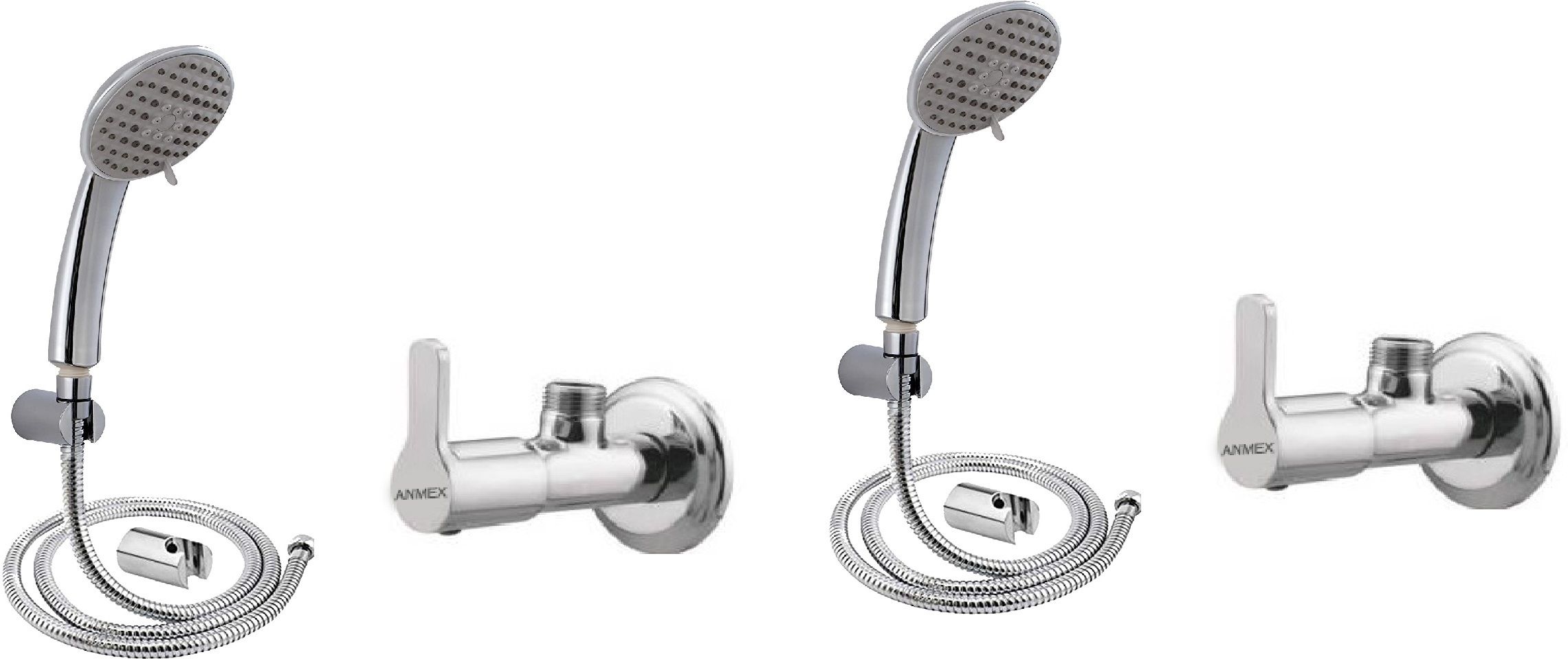 anmex Complete Set of 5 Function 5GEAR Chrome Finish Hand Shower - PACK OF 2 Handheld-picture-28