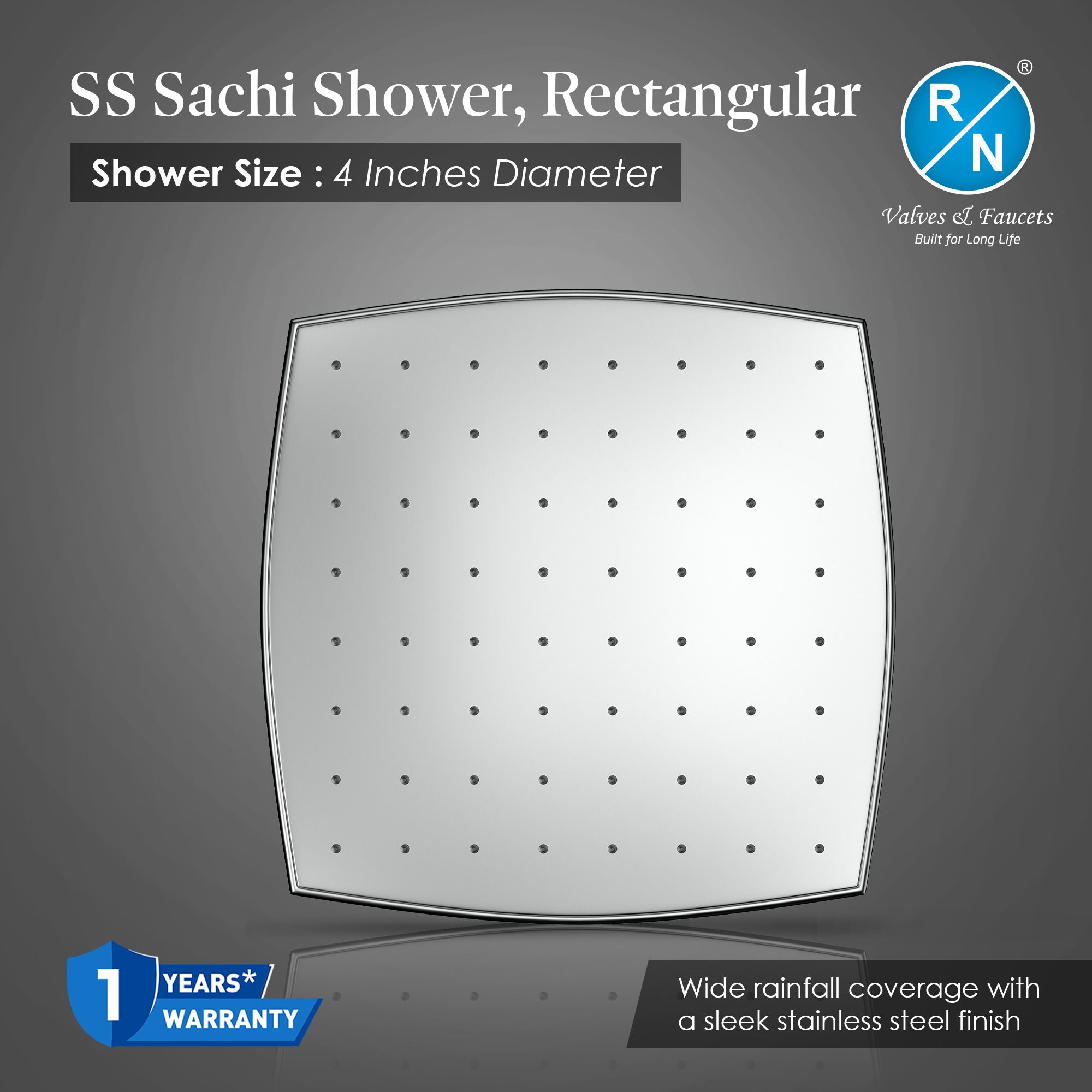 SS Sachi Premium 4" Curved Shower Head | Single Flow | Rubit Clean Silicone Fixed Mount-image-27