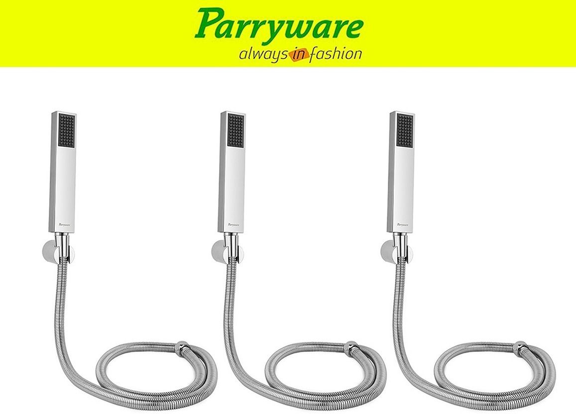 parryware Stick Square Hand Shower Set With Shower Tube 1.5 Meter set of 3 pic 01444 Handheld-picture-29