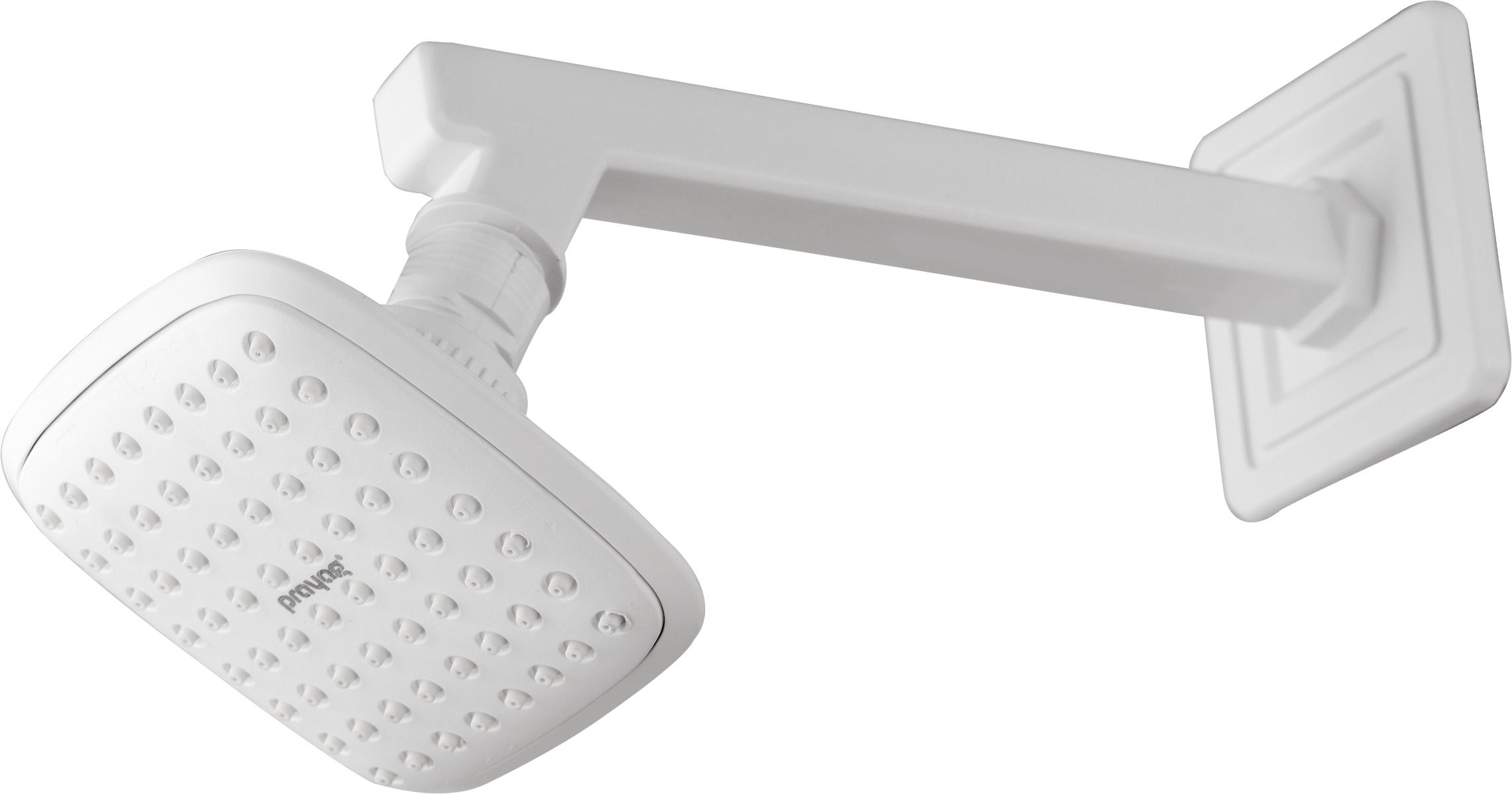 prayag Square Plastic Rain Shower with Arm, Wall Mounted High Water Flow Shower Fixed Mount-picture-22