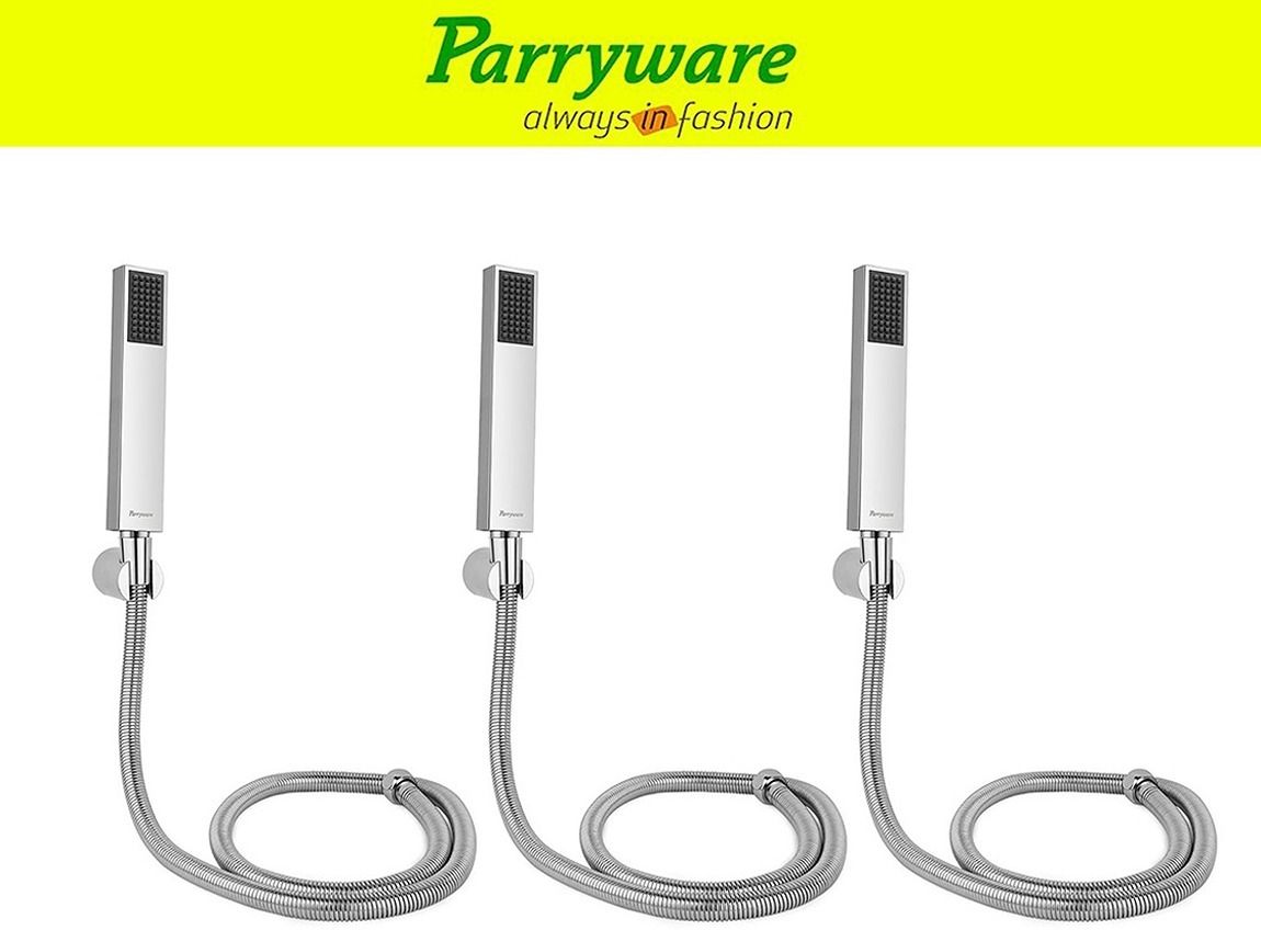 parryware Stick Square Hand Shower Set With Shower Tube 1.5 Meter set of 3 pic 03714 Handheld-picture-27
