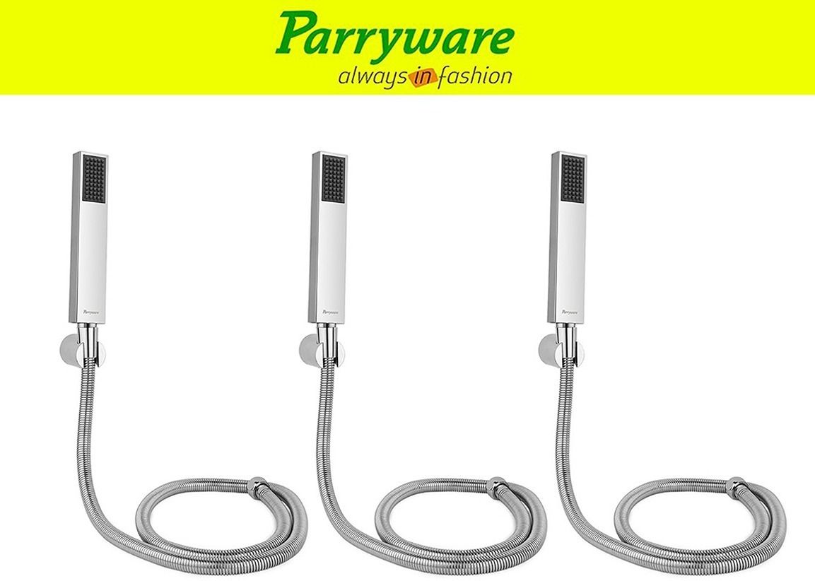 parryware Stick Square Hand Shower Set With Shower Tube 1.5 Meter set of 3 pic 00099 Handheld-picture-46