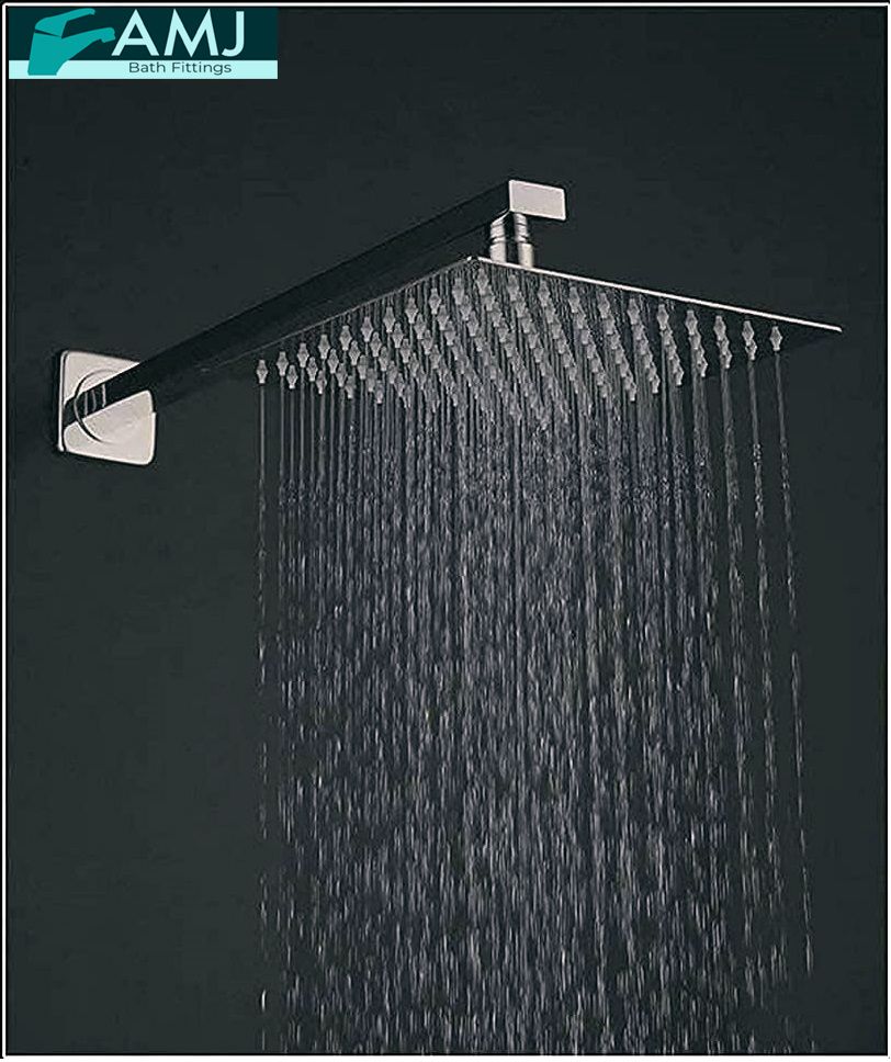 SS304 UltraSlim HighPressure Rainfall Shower & Shower Fit Arm (8X8+24INCH ARM) Fixed Mount-image-28