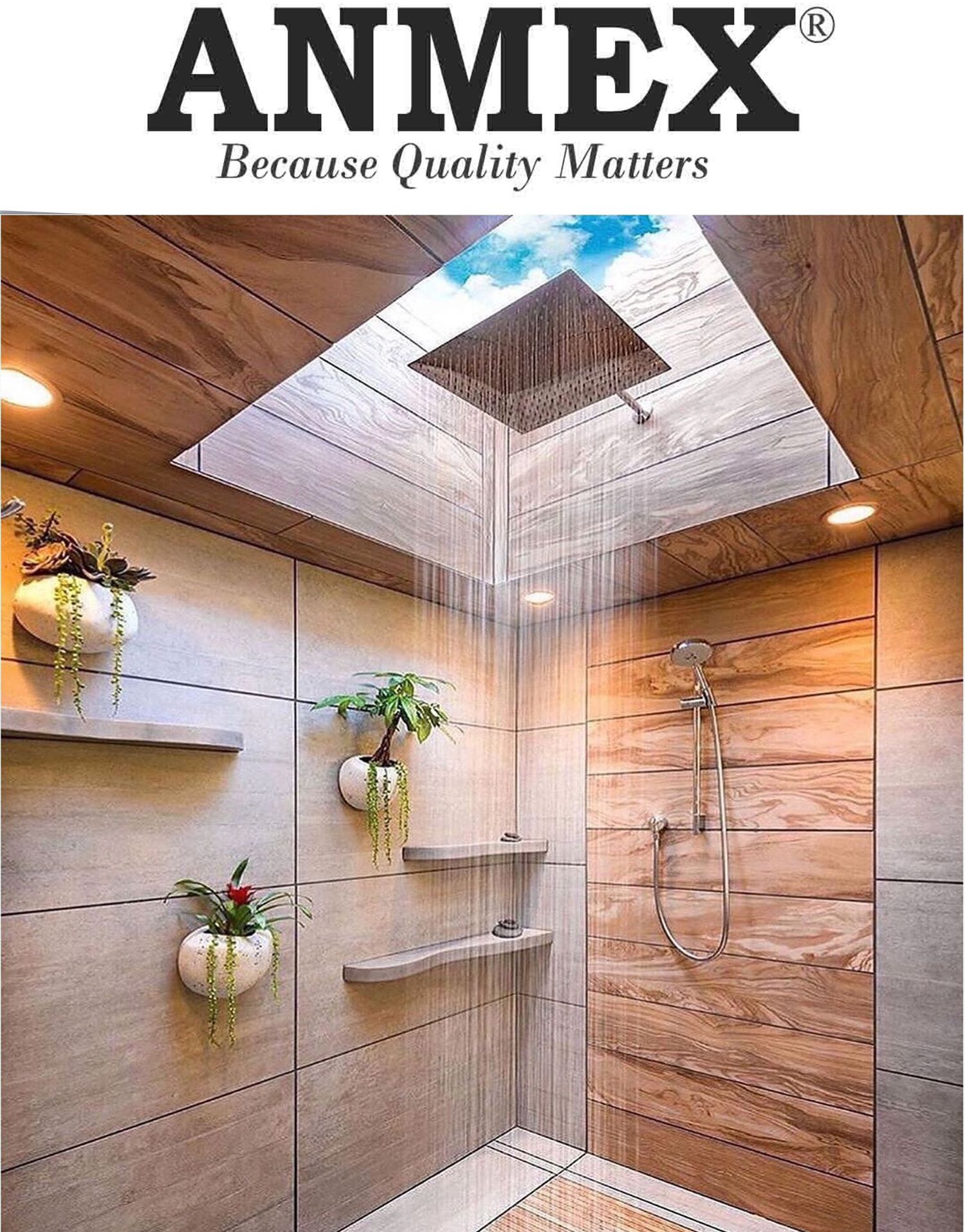 Premium 12x12 (12INCH) Super Heavy UltraSlim Rain Shower Head with 18inch SS Rectangular Shower Arm Fixed Mount-image-15