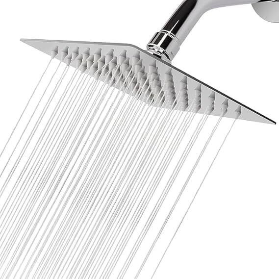 serene Rain Shower Head High Flow Stainless Steel Square Rainfall Shower (8X8 Inches) Fixed Mount-picture-15