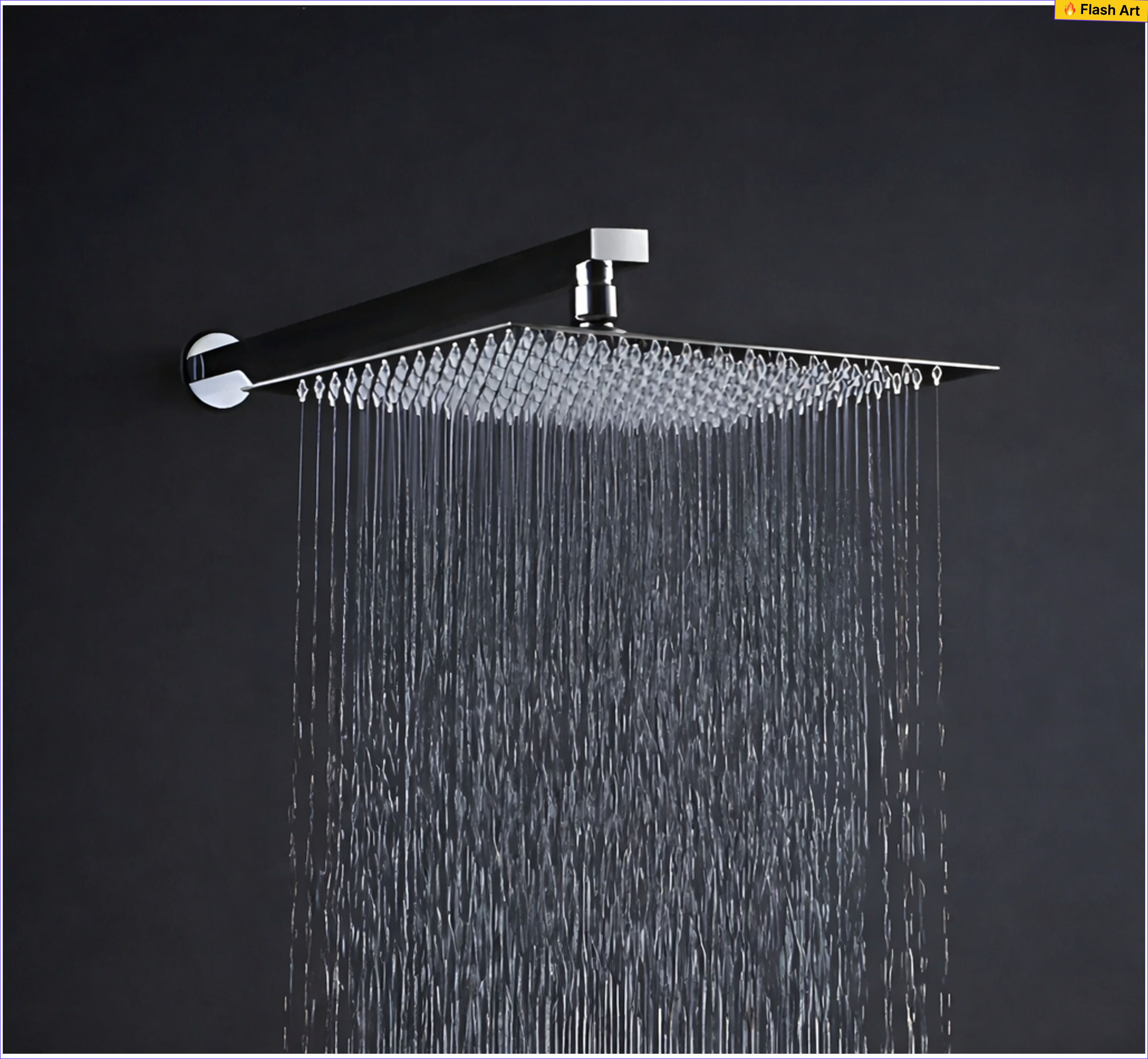 PREMIUM 6 x 6 Ultra Slim Shower EXTRA Heavy Arm Shower Complete Set HandheldF103 Fixed Mount-image-22