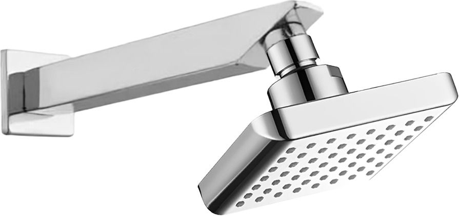 cliquin 4x4 Inch Overhead Shower with 9-Inch Arm | Chrome Finish | ABS Body Fixed Mount-picture-15