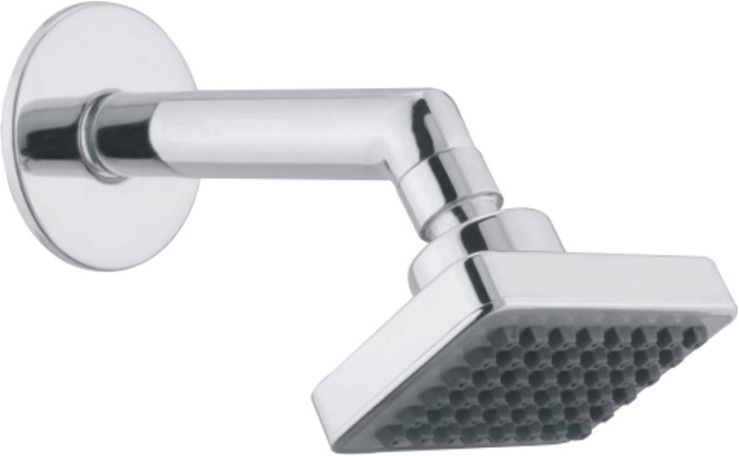 3"x3" Black Square ABS Shower with 7"inch S.S-304 Round Shower Arm (Set of 1) Fixed Mount-image-49