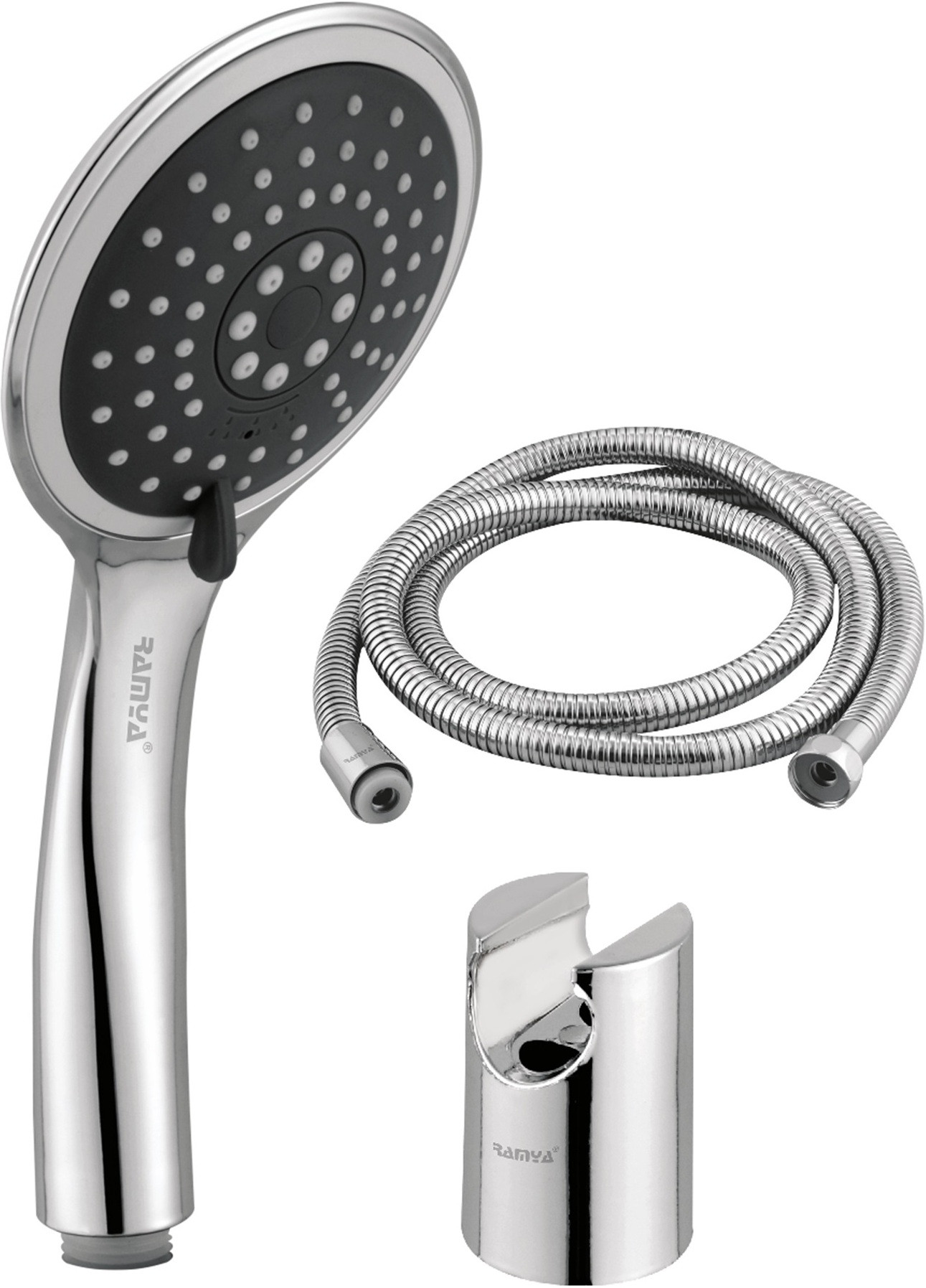 ramya Multi Function Adjustable Rain Spray Hand Shower With 1.5MTR Tube Hook Handheld image 1