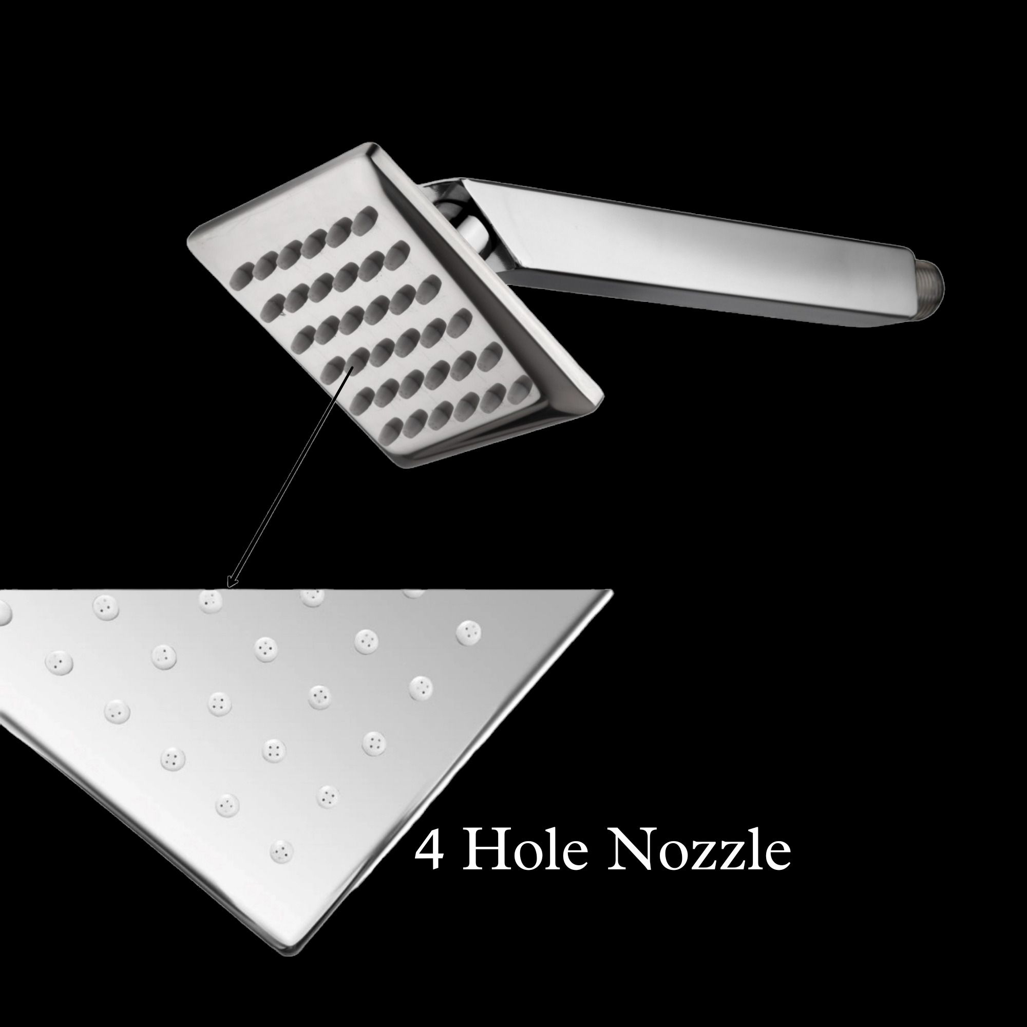 CARNIVAL 4x4 Square Stainless Steel Bathroom Shower Wall | Shower Complete Set with Arm Fixed Mount Massage-image-7