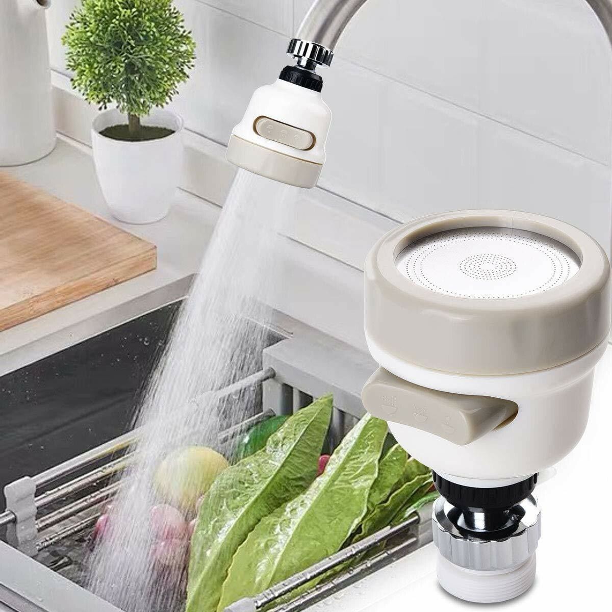 360 Degree Rotating Water-Saving Sprinkler,Faucet Aerator,3-Gear Adjustable Head Nozzle Splash-Proof Filter Extender Sprayer for Kitchen,Bathroom,Water Faucet Kitchen Tap,sink tap shower sprinkler plastic Pack of 2 Fixed Mount-image-46