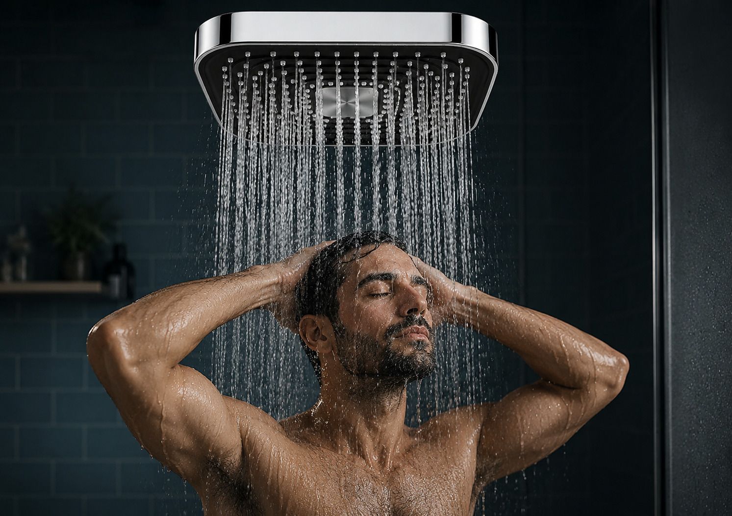 4x4 Inch Square Shower Head with 12" Taper Arm | Chrome Fixed Mount-image-17