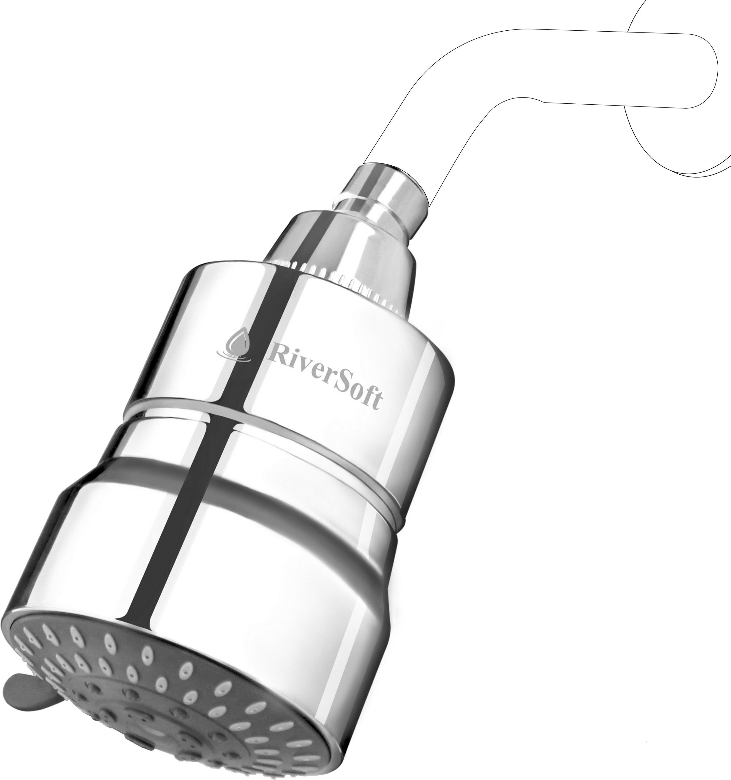 riversoft Diva Shower filter for hard water with 15 stages |5 Spray Setting| Water saving Fixed Mount-picture-28