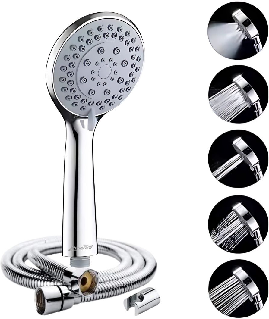 5-Function Hand Shower Set with Hose Pipe & Wall Hook, Handheld-image-46